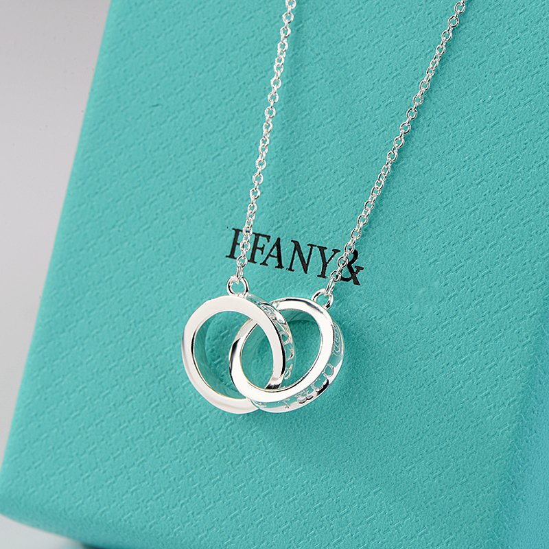 [Eterna Jewels]NECKLACE FEMALE DOUBLE RING DOUBLE CIRCLE COUPLE PENDANT
