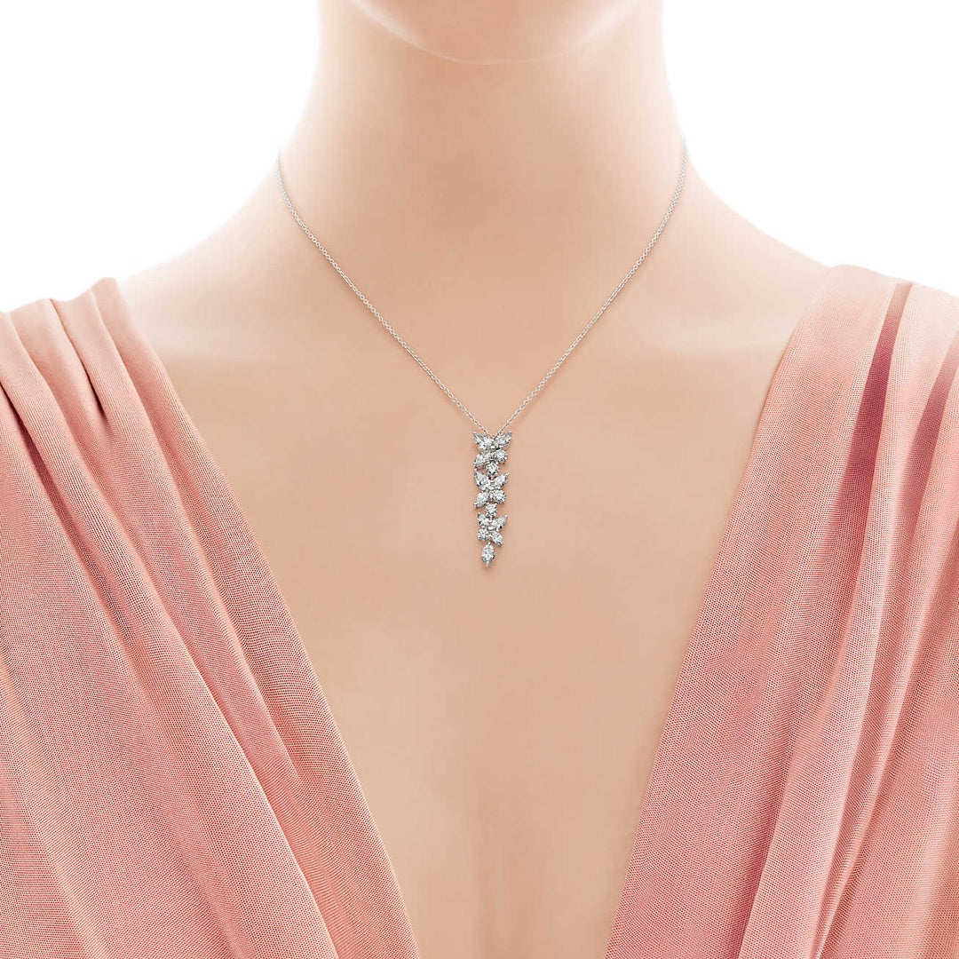 [Eterna Jewels]MIXED CLUSTER DIAMOND DROP PENDANT