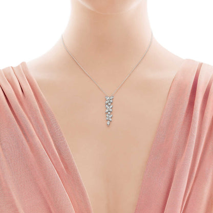 [Eterna Jewels]MIXED CLUSTER DIAMOND DROP PENDANT