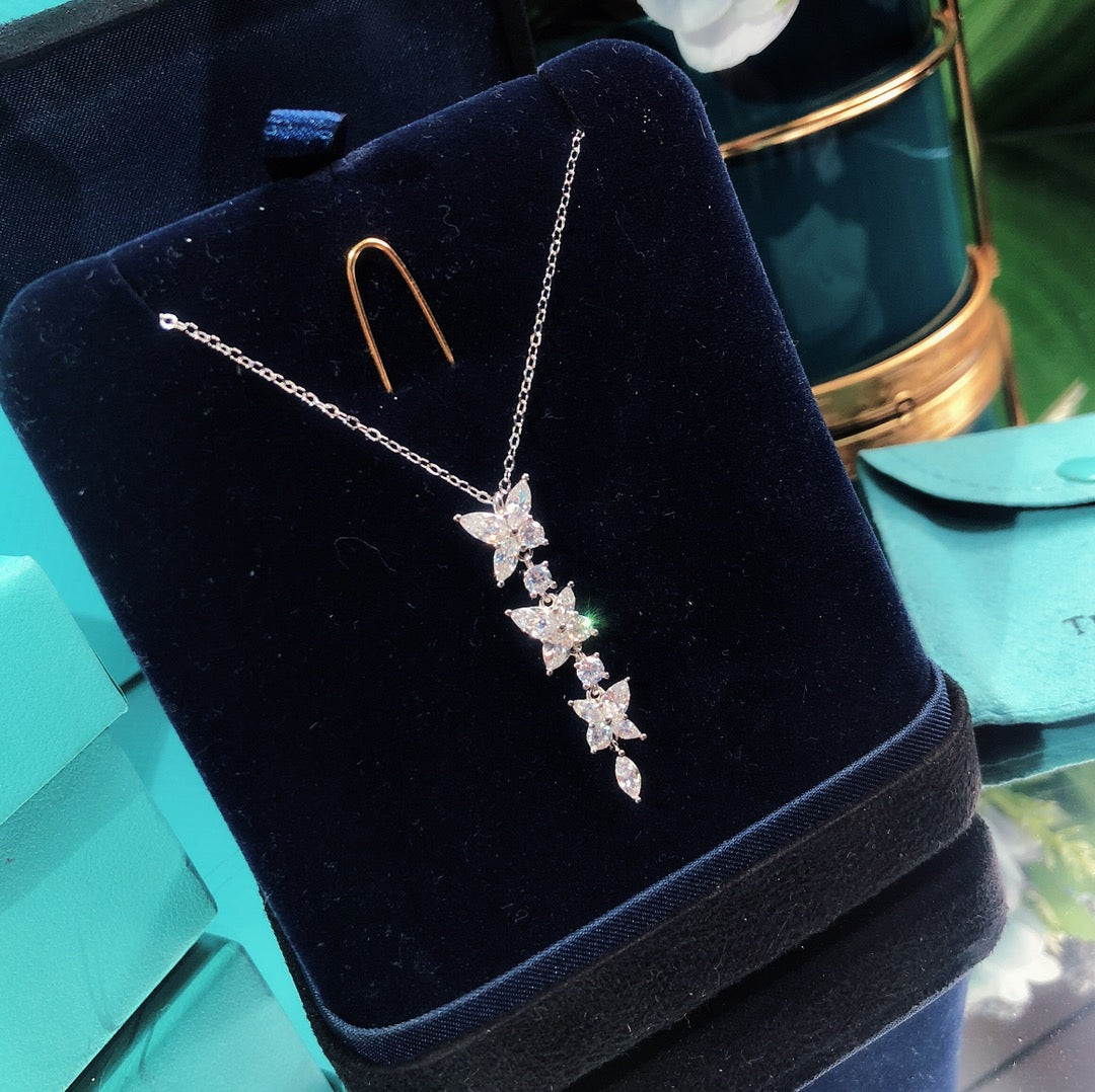 [Eterna Jewels]MIXED CLUSTER DIAMOND DROP PENDANT