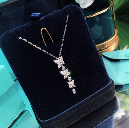 [Eterna Jewels]MIXED CLUSTER DIAMOND DROP PENDANT