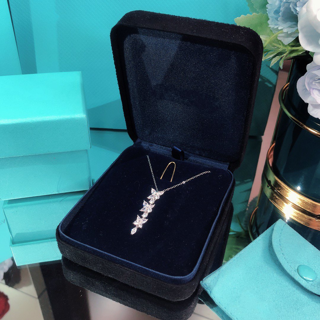 [Eterna Jewels]MIXED CLUSTER DIAMOND DROP PENDANT