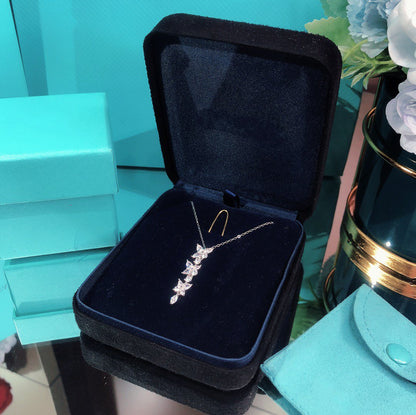 [Eterna Jewels]MIXED CLUSTER DIAMOND DROP PENDANT