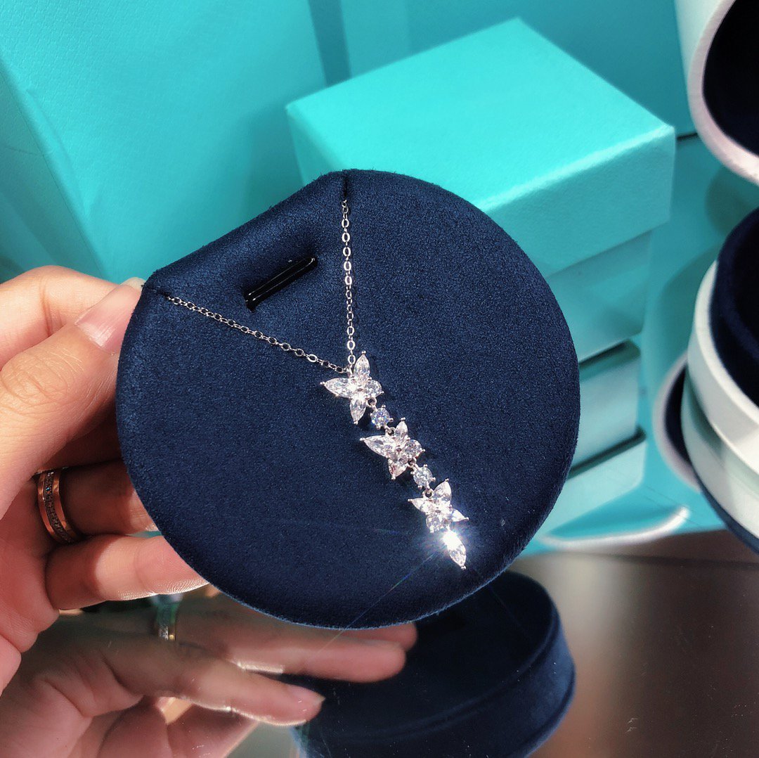 [Eterna Jewels]MIXED CLUSTER DIAMOND DROP PENDANT