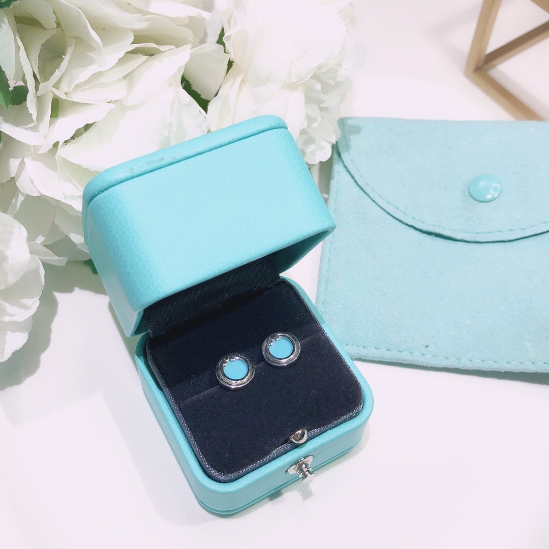 [Eterna Jewels]TURQUOISE CIRCLE WHITE GOLD EARRINGS