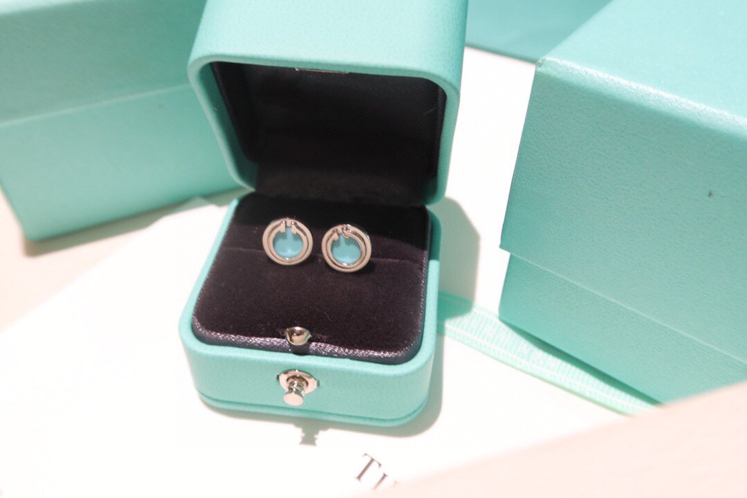 [Eterna Jewels]TURQUOISE CIRCLE WHITE GOLD EARRINGS