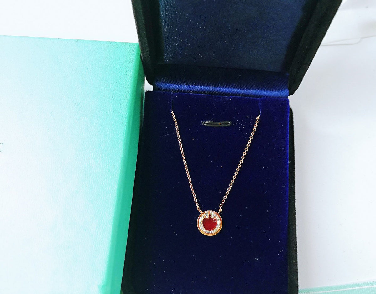 [Eterna Jewels]DIAMOND AND MOTHER PEARL CIRCLE NECKLACE PENDANT