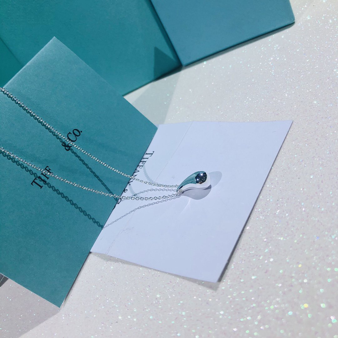 [Eterna Jewels]ELSA PERETTI TEARDROP PENDANT STERLING SILVER NECKLACE