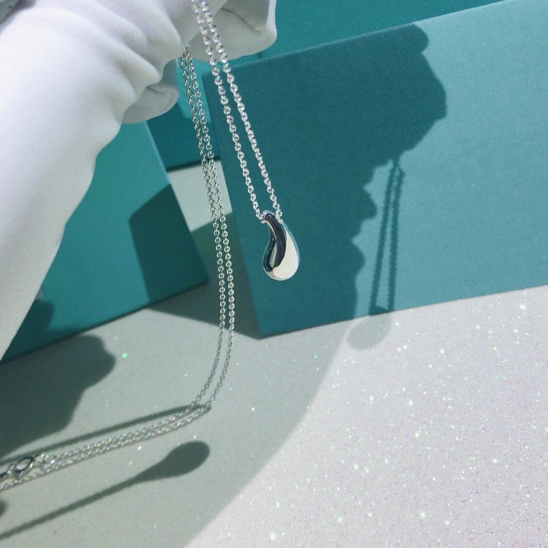 [Eterna Jewels]ELSA PERETTI TEARDROP PENDANT STERLING SILVER NECKLACE