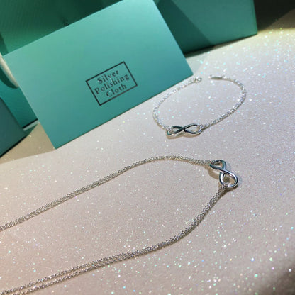 [Eterna Jewels]SILVER INFINITY DOUBLE CHAIN NECKLACE