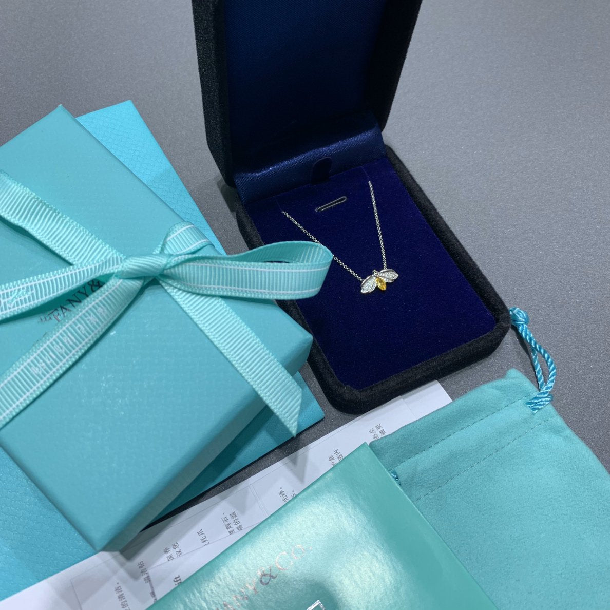 [Eterna Jewels]PAPER FLOWERS YELLOW DIAMOND FIREFLY PENDANT