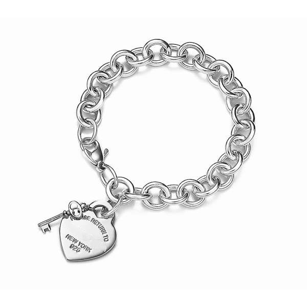 [Eterna Jewels]KEY HEART CARD CHUNKY INTERLOCKING BRACELET LENGTH