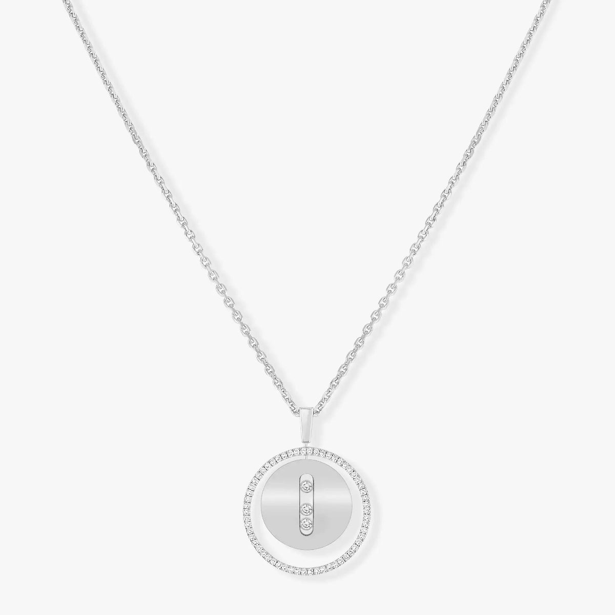 [Eterna Jewels]LUCKY MOVE MM SILVER DIAMOND NECKLACE