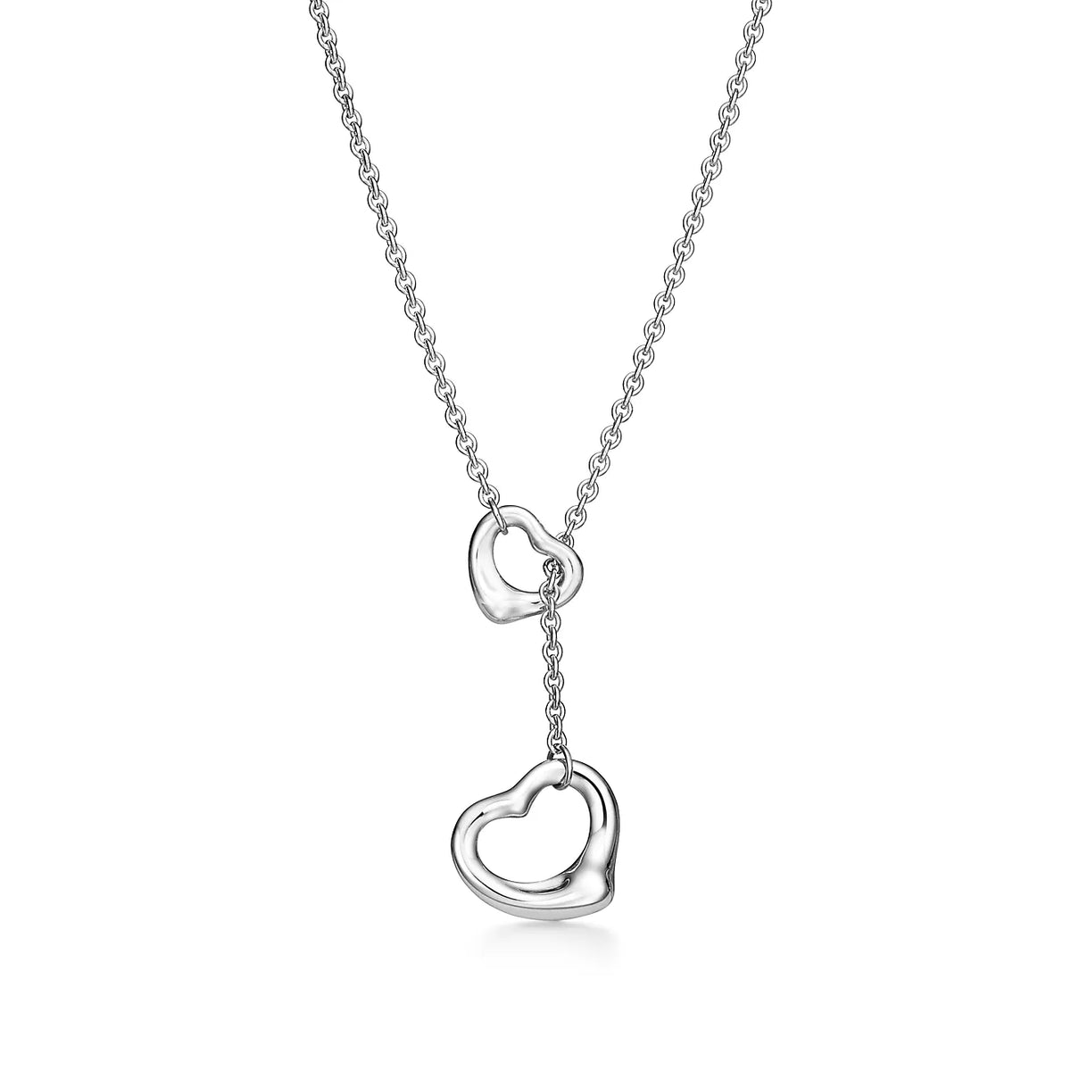 [Eterna Jewels]OPEN HEART LARIAT NECKLACE SILVER