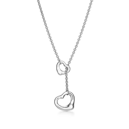 [Eterna Jewels]OPEN HEART LARIAT NECKLACE SILVER