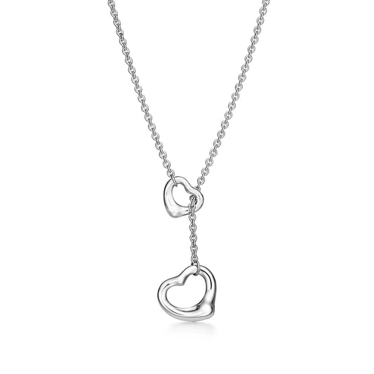[Eterna Jewels]OPEN HEART LARIAT NECKLACE SILVER