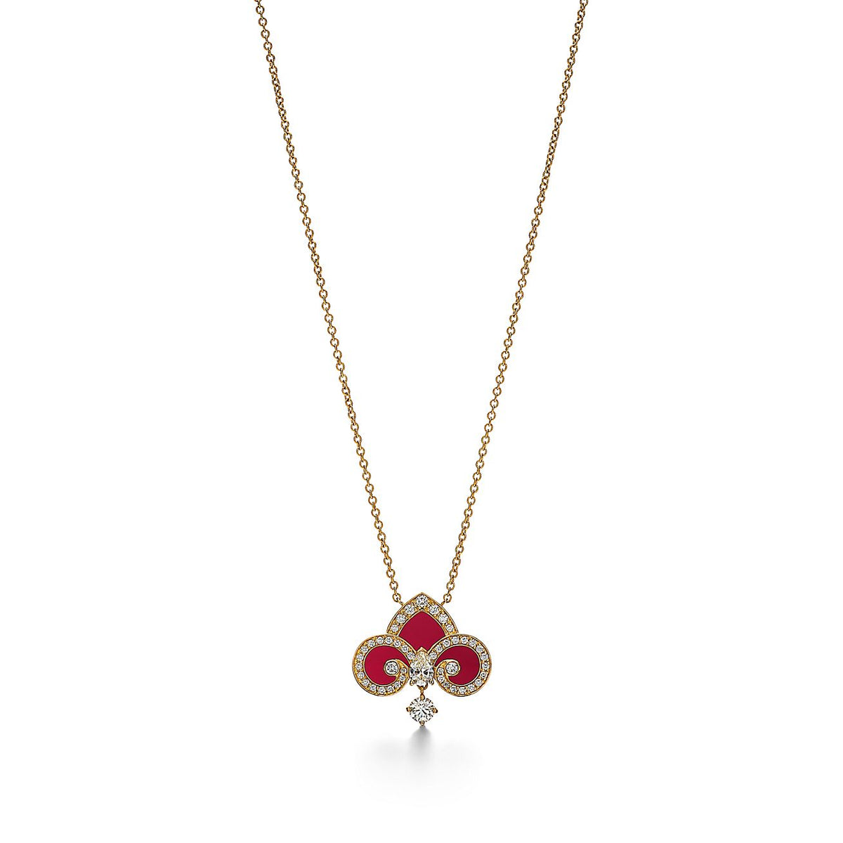 [Eterna Jewels]FLEUR DE LIS PINK GOLD DIAMOND NECKLACE