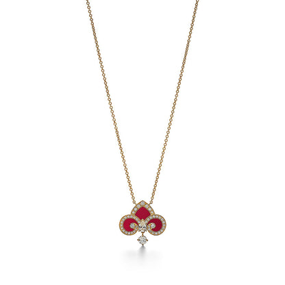 [Eterna Jewels]FLEUR DE LIS PINK GOLD DIAMOND NECKLACE