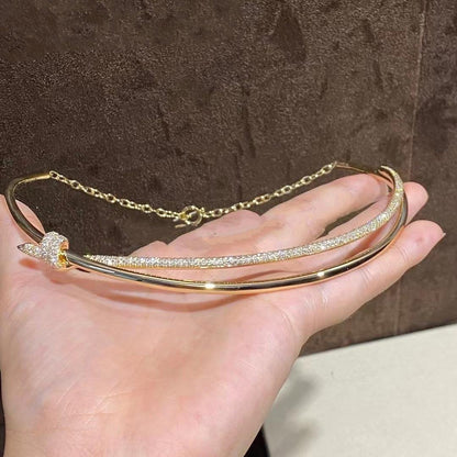 [Eterna Jewels]KNOT DOUBLE ROW NECKLACE IN YELLOW GOLD WITH DIAMONDS