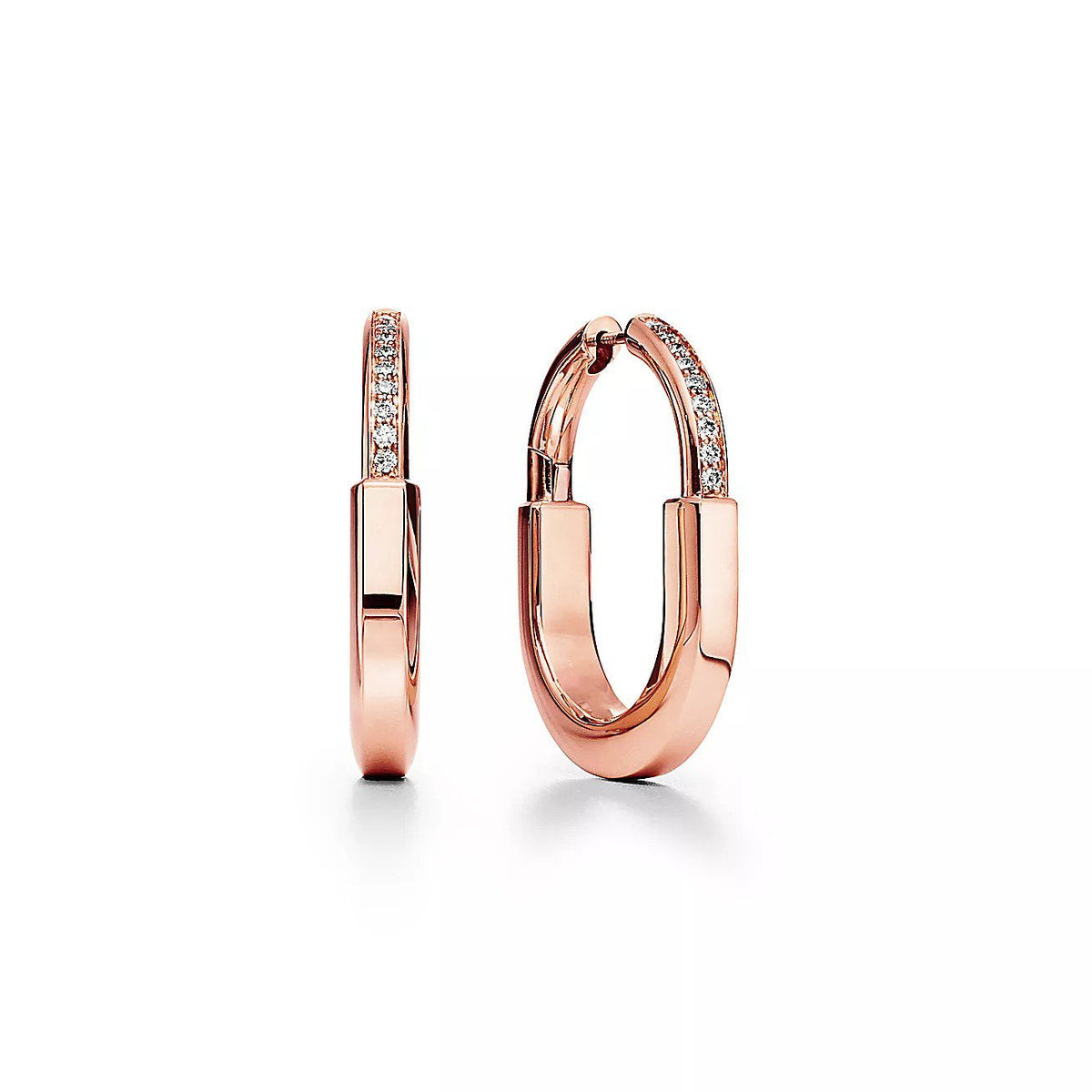 [Eterna Jewels]LOCK MEDIUM DIAMNOND EARRINGS