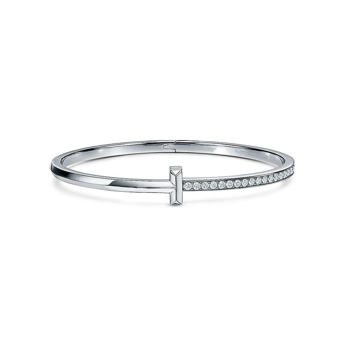 [Eterna Jewels]NARROW T1 HINGED BANGLE DIAMOND SILVER