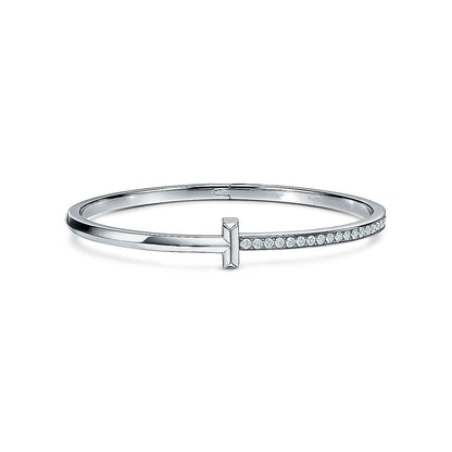 [Eterna Jewels]NARROW T1 HINGED BANGLE DIAMOND SILVER