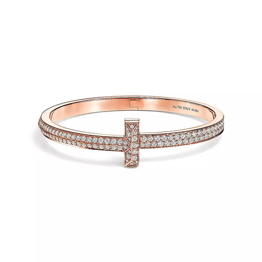 [Eterna Jewels]T1 WIDE HINGED BANGLE DIAMOND PAVED BRACELET