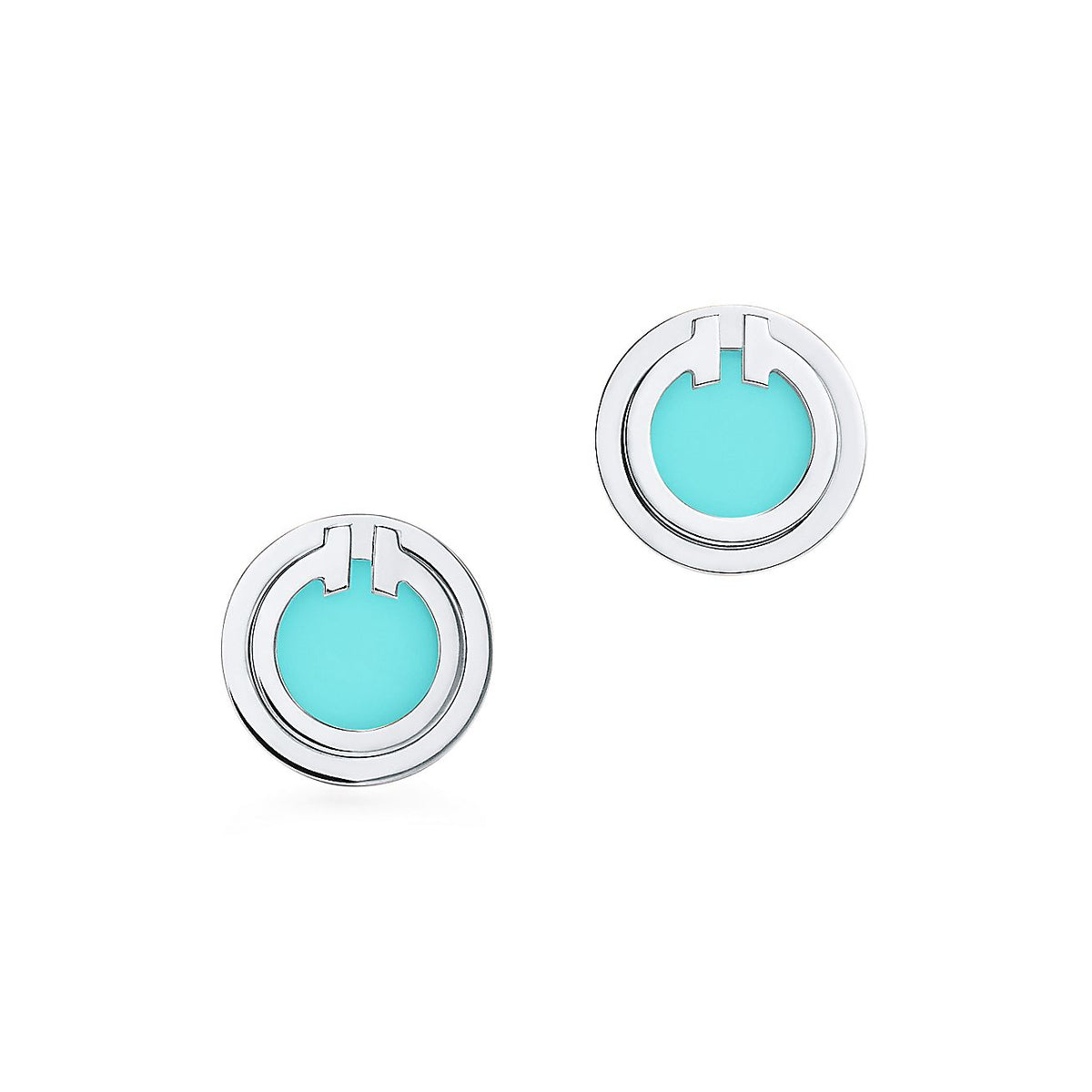 [Eterna Jewels]TURQUOISE CIRCLE WHITE GOLD EARRINGS