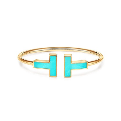[Eterna Jewels]T WIDE TURQUOISE OPEN BRACELET