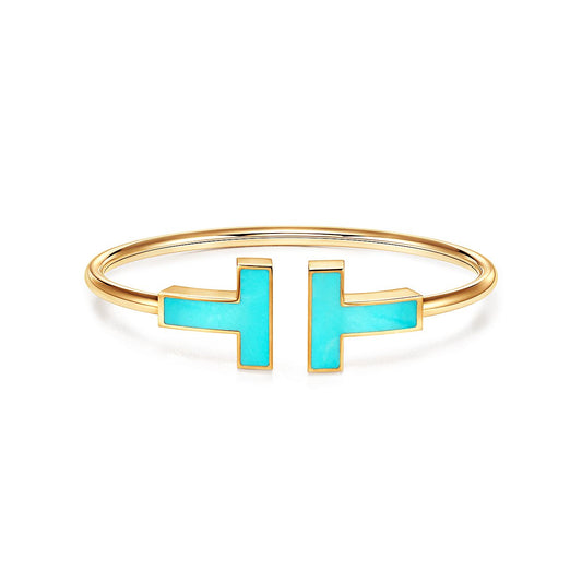 [Eterna Jewels]T WIDE TURQUOISE OPEN BRACELET