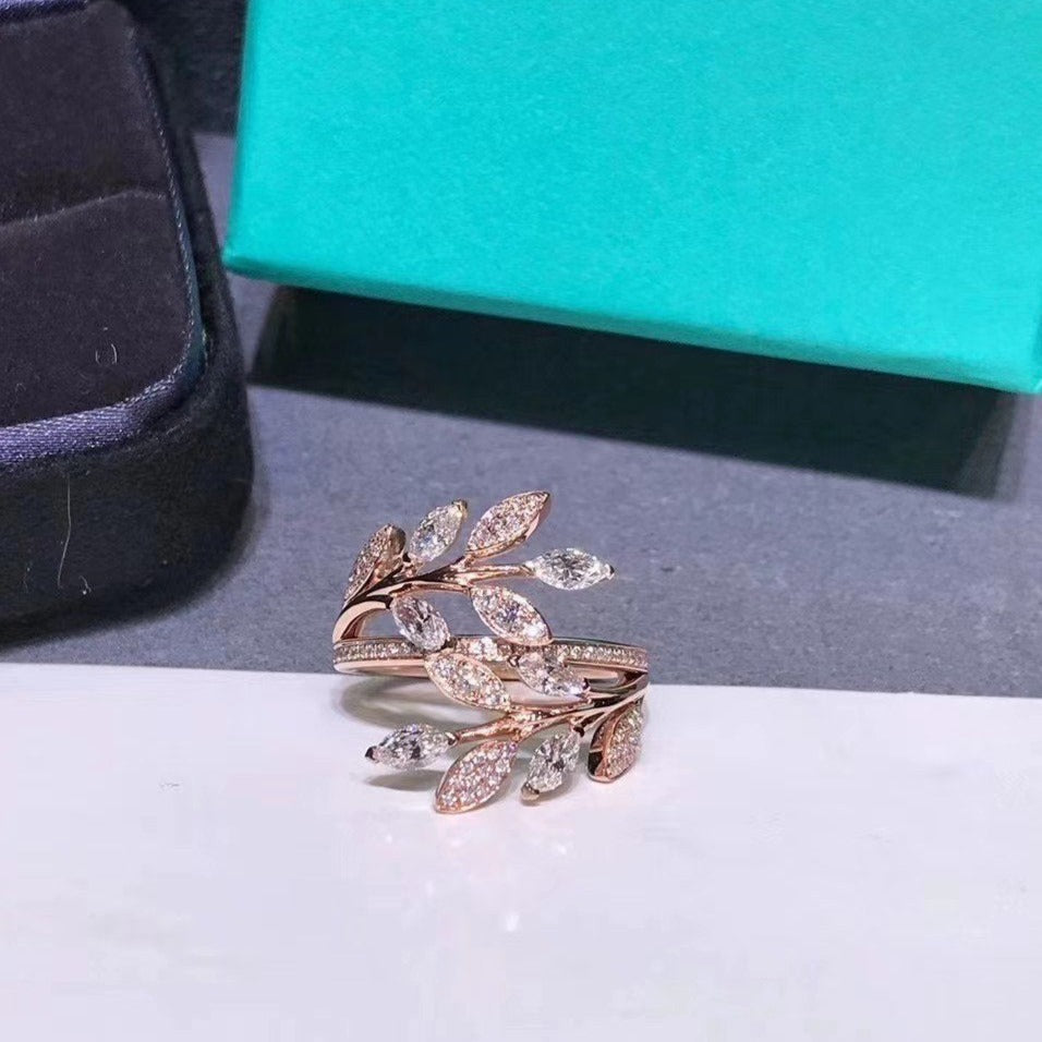 [Eterna Jewels]VICTORIA DIAMOND VINE BYPASS RING PINK GOLD