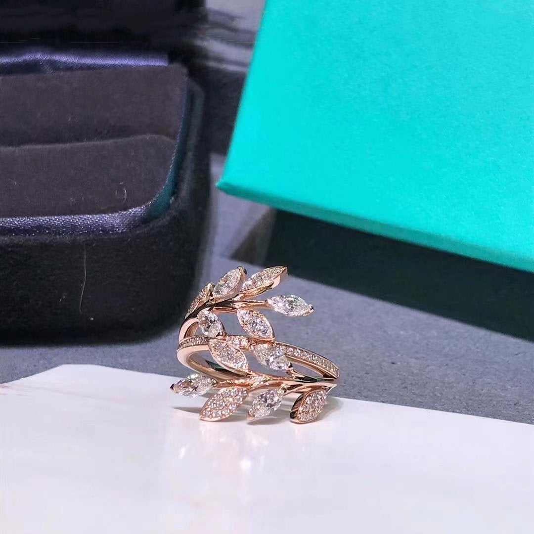 [Eterna Jewels]VICTORIA DIAMOND VINE BYPASS RING PINK GOLD