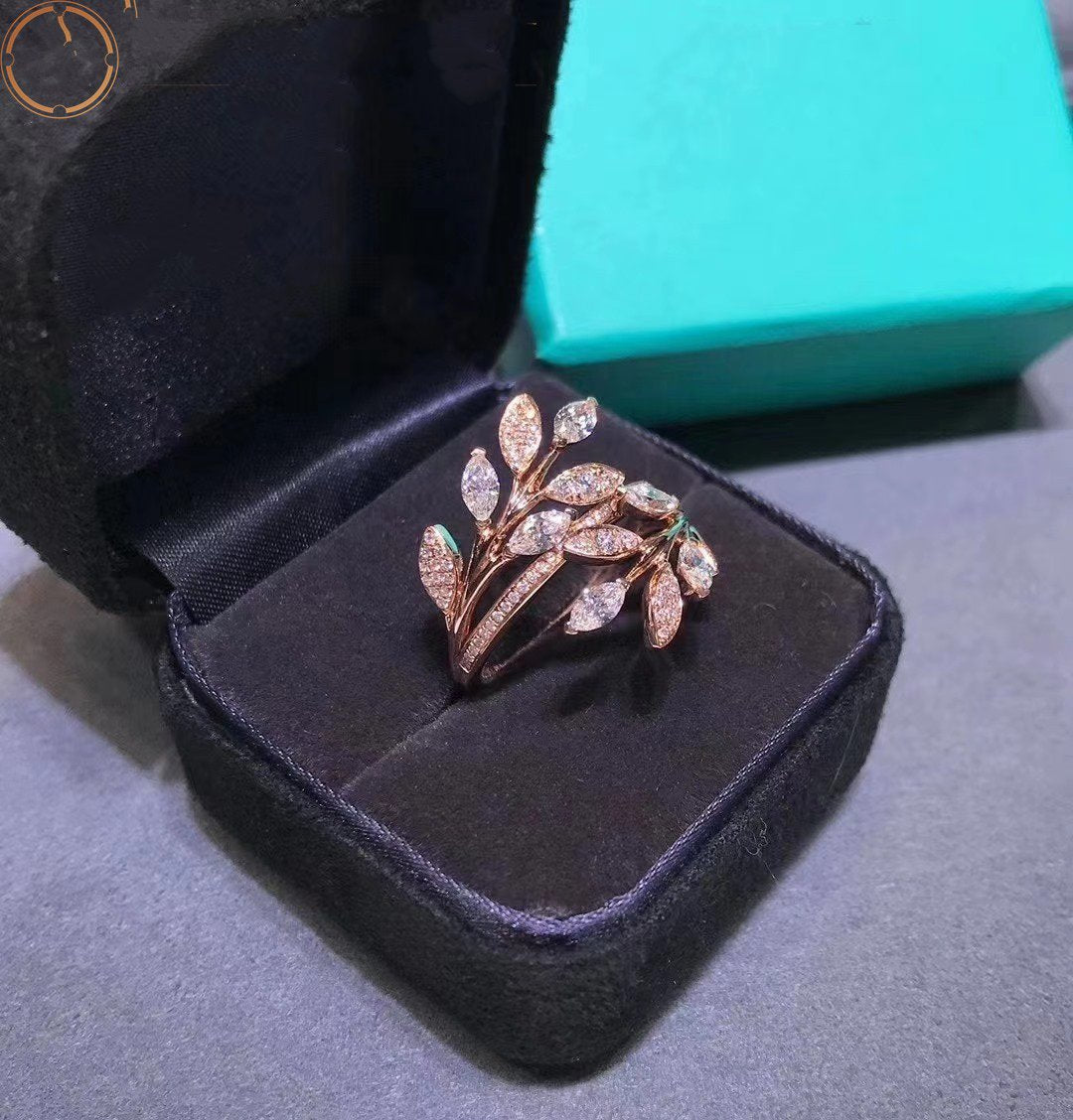 [Eterna Jewels]VICTORIA DIAMOND VINE BYPASS RING PINK GOLD