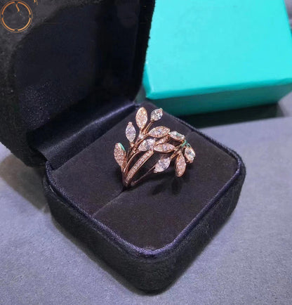 [Eterna Jewels]VICTORIA DIAMOND VINE BYPASS RING PINK GOLD