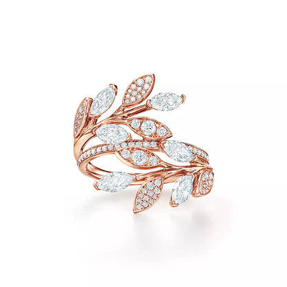 [Eterna Jewels]VICTORIA DIAMOND VINE BYPASS RING PINK GOLD