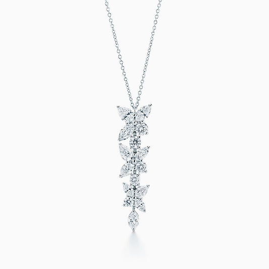 [Eterna Jewels]MIXED CLUSTER DIAMOND DROP PENDANT