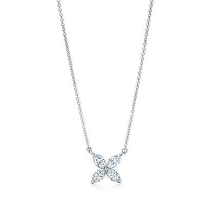 [Eterna Jewels]PLATINUM AND DIAMOND VICTORIA PENDANT NECKLACE