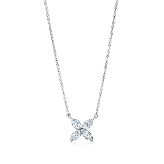 [Eterna Jewels]PLATINUM AND DIAMOND VICTORIA PENDANT NECKLACE