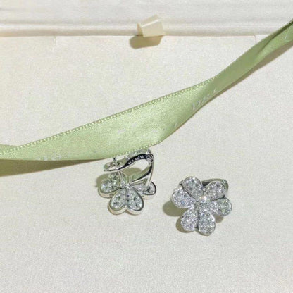 [Eterna Jewels]FRIVOLE SILVER FLOWER DIAMOND EARRINGS