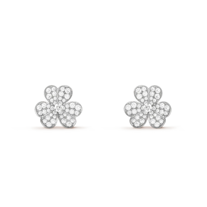 [Eterna Jewels]FRIVOLE SILVER FLOWER DIAMOND EARRINGS
