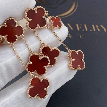 [Eterna Jewels]CLOVER EARRINGS CARNELIAN 4 MOTIFS PINK GOLD