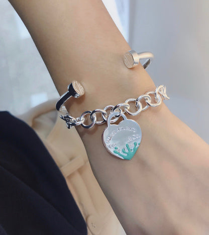 [Eterna Jewels]LOVE HEART RETURN TO TIF SILVER BRACELET