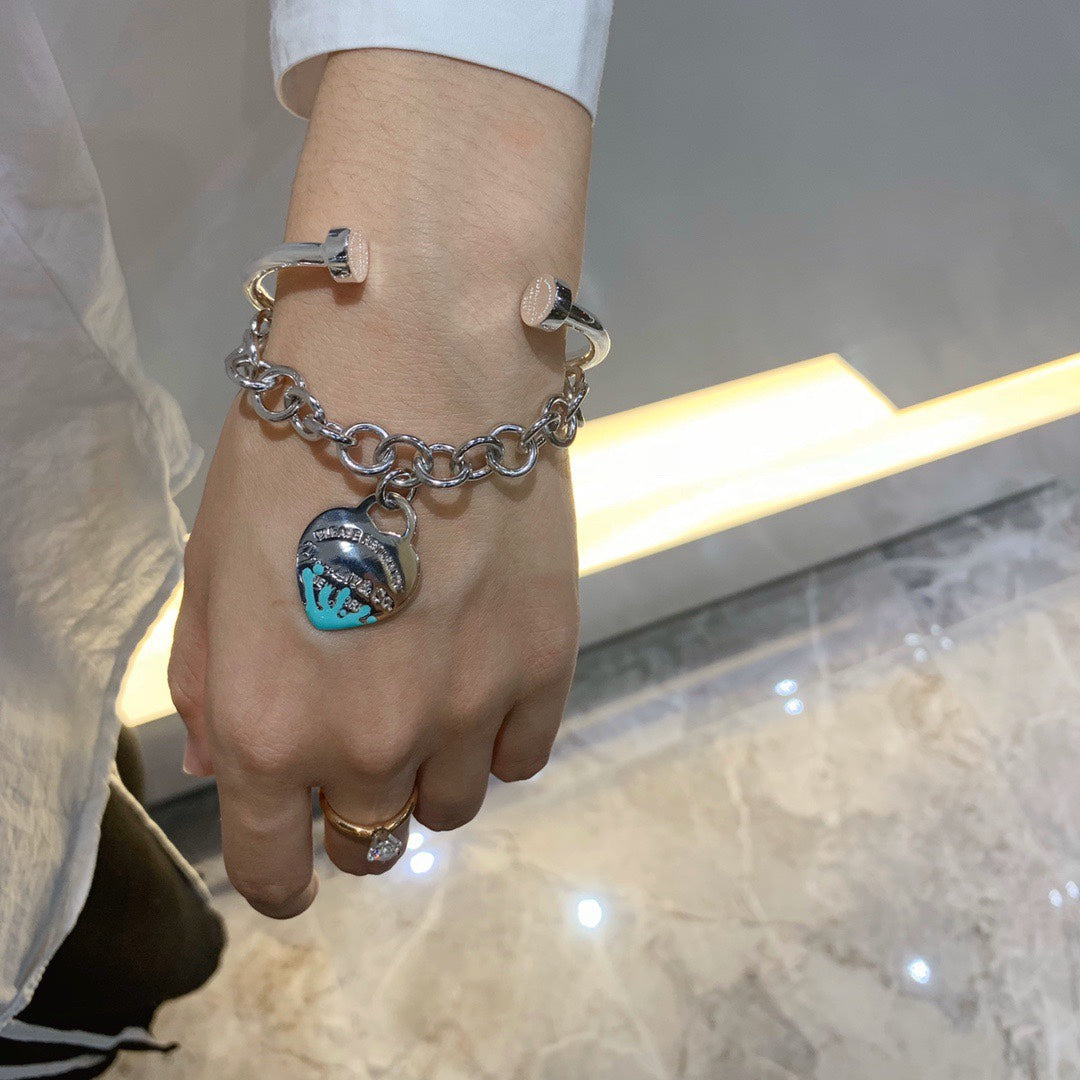 [Eterna Jewels]LOVE HEART RETURN TO TIF SILVER BRACELET