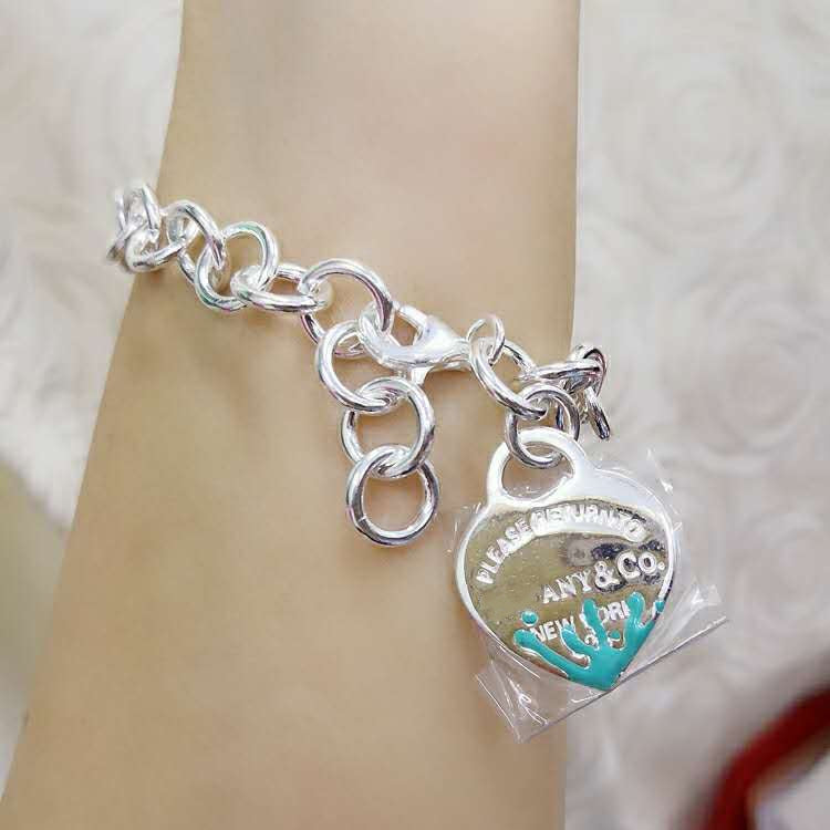 [Eterna Jewels]LOVE HEART RETURN TO TIF SILVER BRACELET