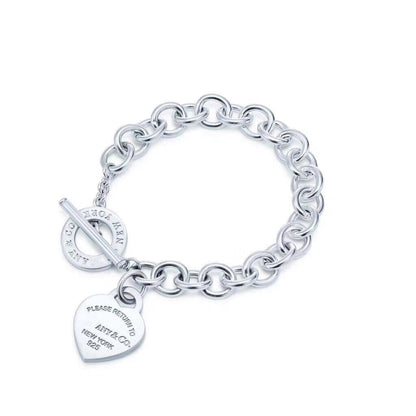 [Eterna Jewels]LOVE HEART PIN BUCKLE RETURN TO TIF SILVER BRACELET