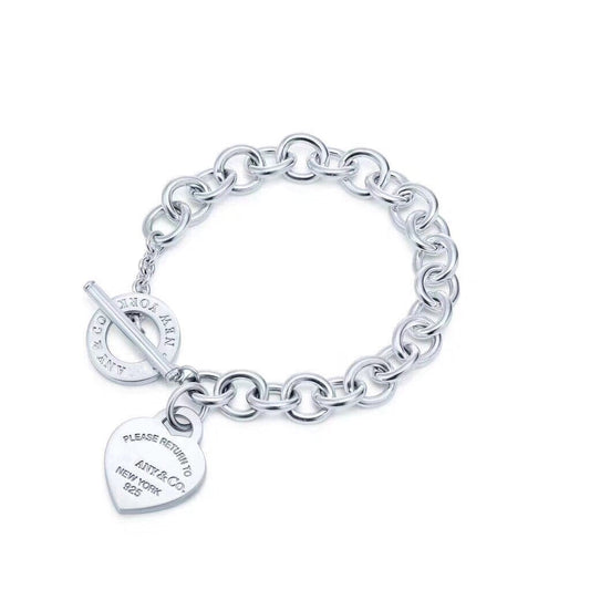 [Eterna Jewels]LOVE HEART PIN BUCKLE RETURN TO TIF SILVER BRACELET