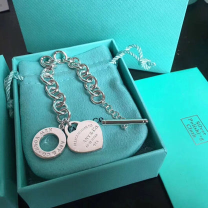[Eterna Jewels]LOVE HEART PIN BUCKLE RETURN TO TIF SILVER BRACELET