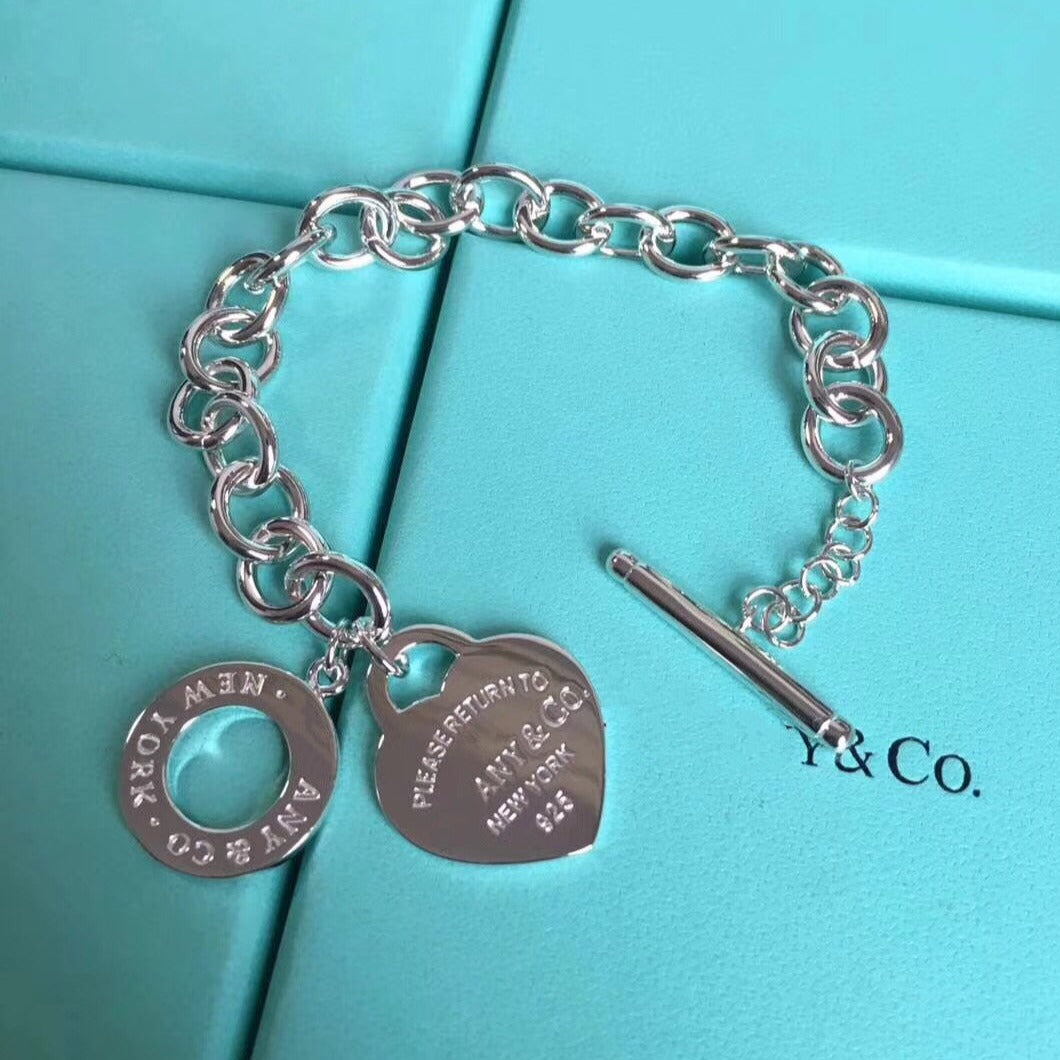 [Eterna Jewels]LOVE HEART PIN BUCKLE RETURN TO TIF SILVER BRACELET