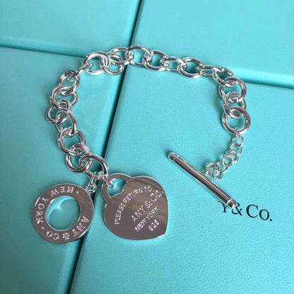 [Eterna Jewels]LOVE HEART PIN BUCKLE RETURN TO TIF SILVER BRACELET