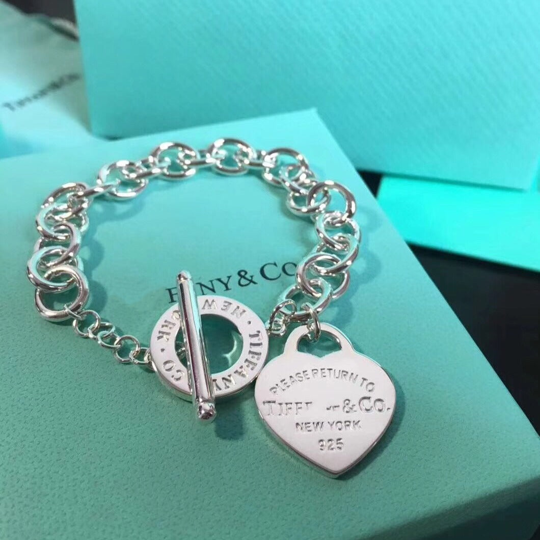[Eterna Jewels]LOVE HEART PIN BUCKLE RETURN TO TIF SILVER BRACELET